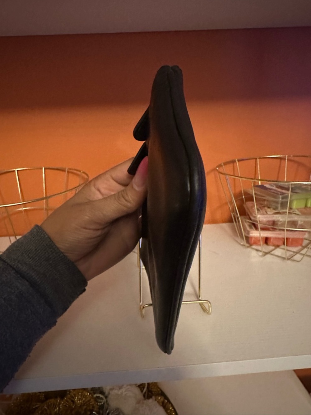 Vintage COACH Black Leather Zip Pouch Wristlet(EUC) - Picture 8 of 11
